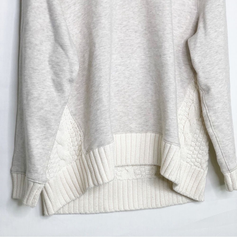 Athleta cream, mixed media cableknit, sweater sweatshirt￼ - Picture 4 of 12